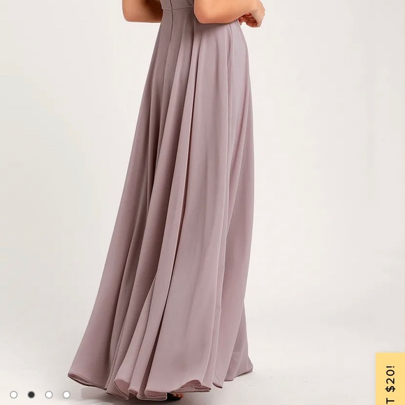 Lulu’s Taupe Bridesmaid Dress Size 12 - Picture 2 of 3